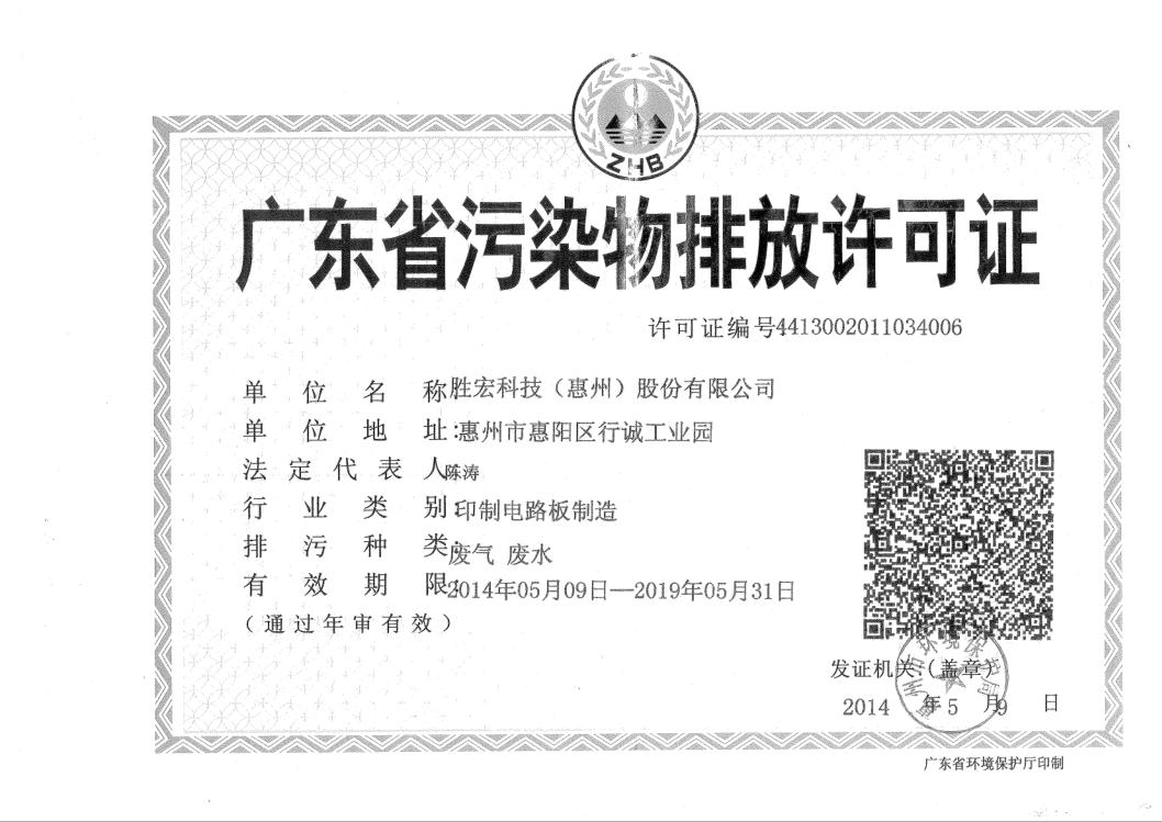 信息公开：巅峰国际科技2015-2019年排污许可证